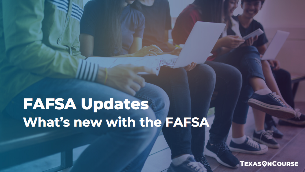 Screenshot from the Texas OnCourse webinar on financial aid