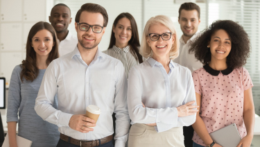diverse group of happy adults