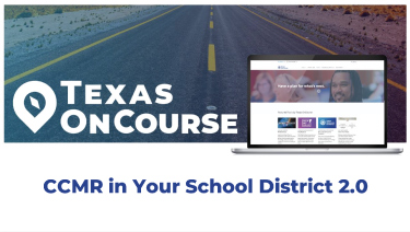 Screenshot of cover slide for webinar on district CCMR strategies